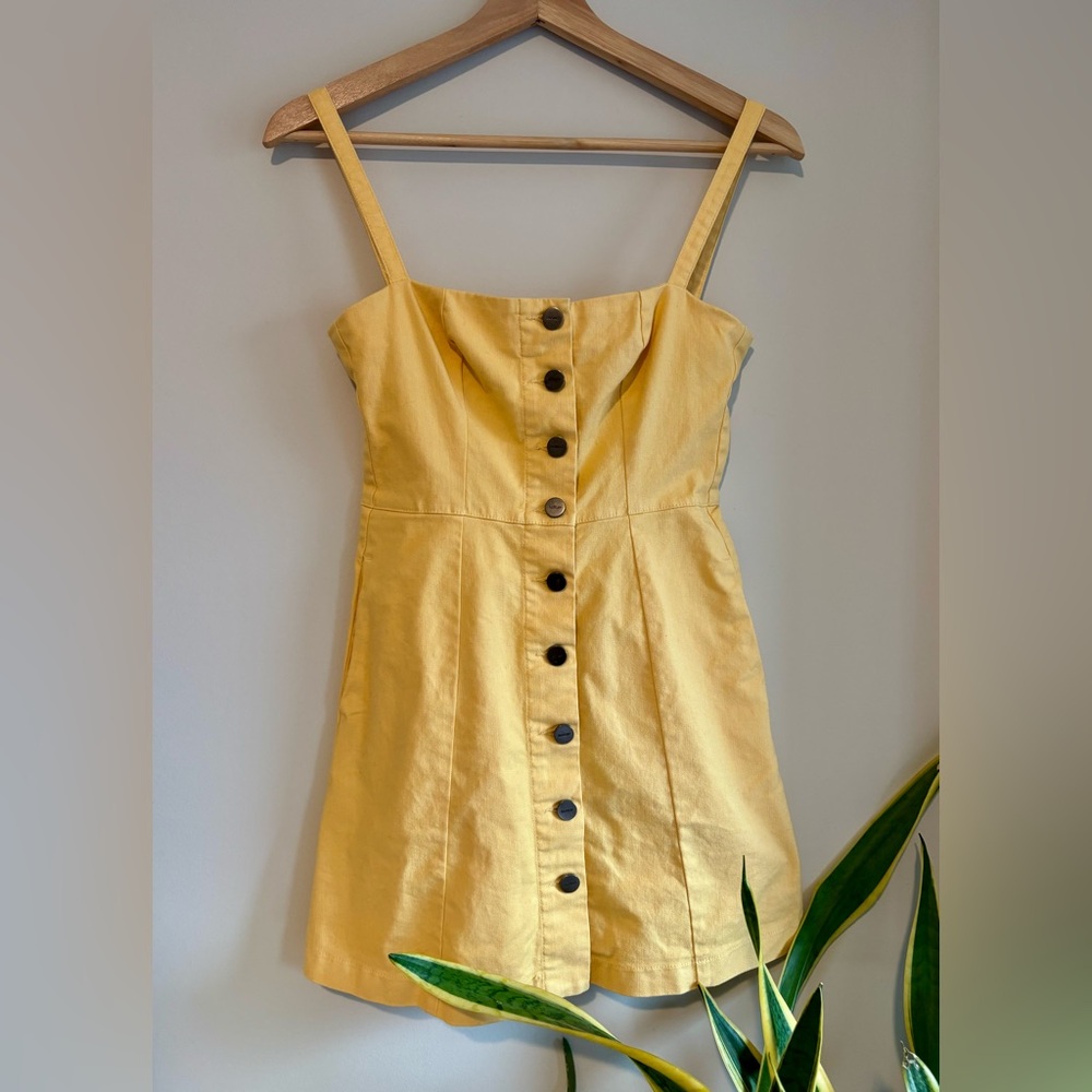 Capulet Yellow Button-Front Mini Dress